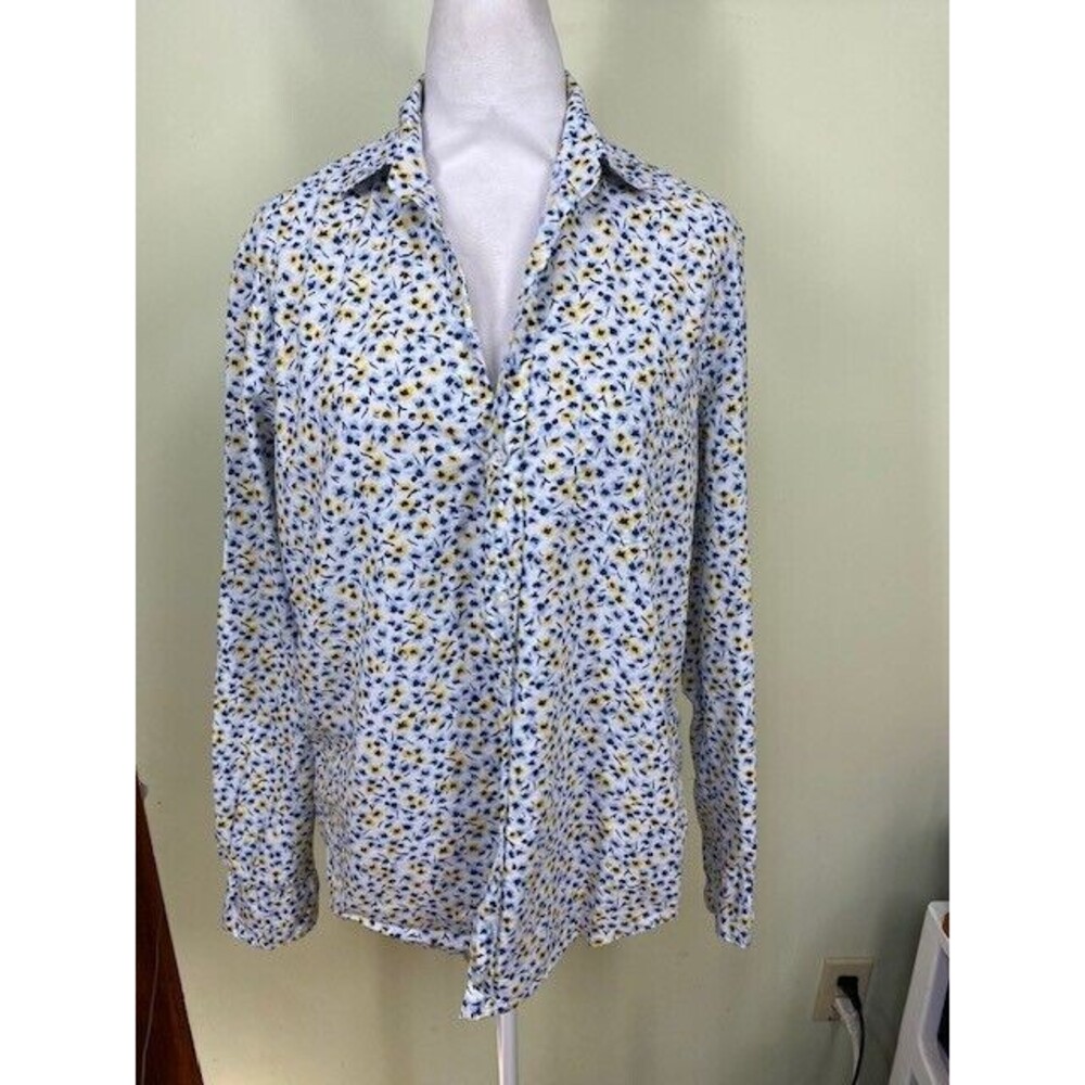 Frank & Eileen Blue and Yellow Button Down Shirt